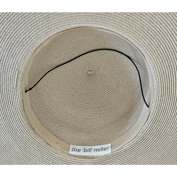 Joe Bill Miller Wide Brim Hat Cream Organza Flower Dress Hat NOS main image 5